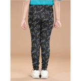 Multicolor floral cotton lycra elasticated jeggings for girls, stretchy and comfortable activewear