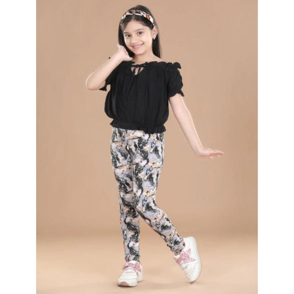Multicolor cotton-lycra floral elasticated jeggings for girls, stretchy and comfortable fashion wear