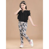Multicolor cotton-lycra floral elasticated jeggings for girls, stretchy and comfortable fashion wear