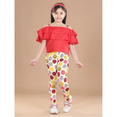 Multicolor cotton lycra floral elasticated jeggings for girls, comfortable stretchy activewear
