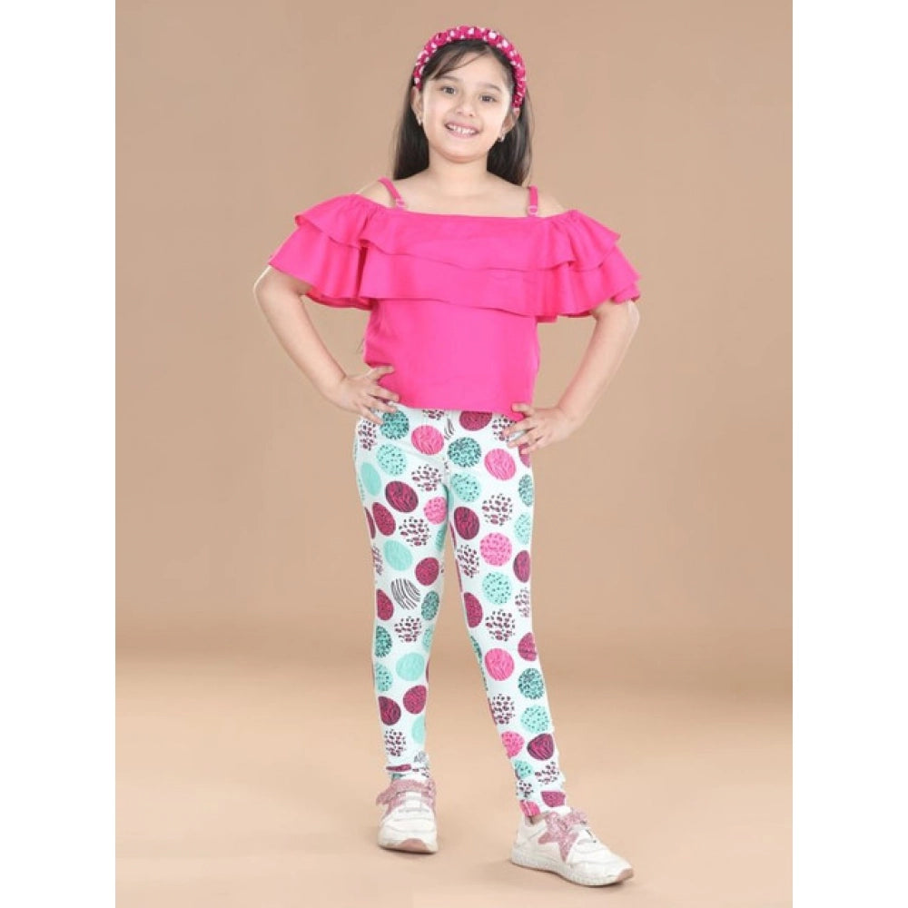 Multi-colored cotton lycra floral elasticated jeggings for girls, versatile casual wear