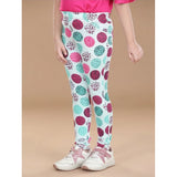 Multi-colored cotton lycra floral elasticated jeggings for girls, ideal for casual wear and active play
