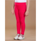 Dark pink cotton lycra elasticated leggings for girls, ideal activewear