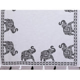 White linen-cotton printed saree with unstitched blouse (5.5mtr) - vibrant, ethnic fashion for women