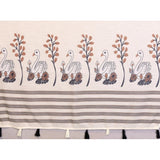 Women's Linen Cotton Printed Saree With Unstitched Blouse 5.5Mtr (Off White)