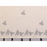 Off-white linen cotton printed saree with unstitched blouse, vibrant Indian fashion for women
