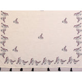 Off-white linen cotton printed saree with unstitched blouse, vibrant floral design for traditional Indian wear