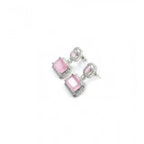 Pink brass silver-plated drop earrings for women, keep dry and store safely