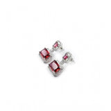 Red brass silver plated drop earrings for women, jewelry accessory on display