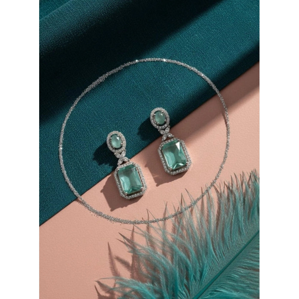 Women's turquoise brass silver plated drop earrings, keep dry for long-lasting wear