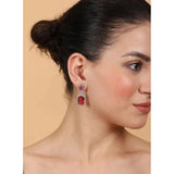Red brass silver plated drop earrings for women, keep dry and airtight storage