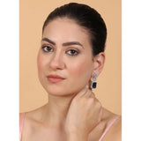 Blue brass silver-plated drop earrings for women, keep dry and store safely