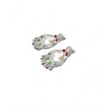 Multi-colored brass silver plated chandbali earrings for women - delicate jewelry accessory, keep dry after use