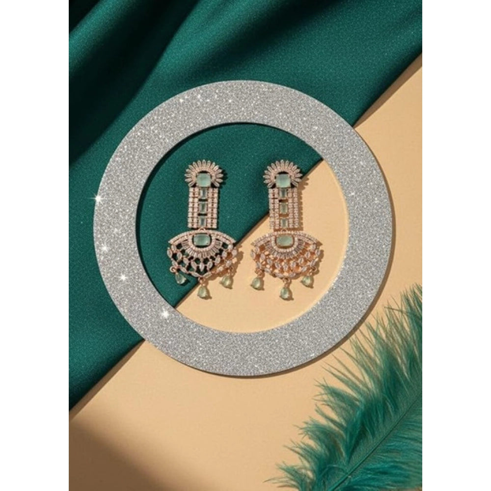 Women's turquoise brass silver plated drop earrings, perfect for accessorizing, keep dry when storing