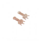 Pink brass silver-plated drop earrings for women, perfect accessory for special occasions
