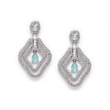Women's brass silver plated drop earrings (turquoise) - stylish jewelry accessory for special occasions, keep dry and stored safely