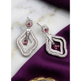 Red brass silver plated earrings for women, ideal for accessorizing formal wear
