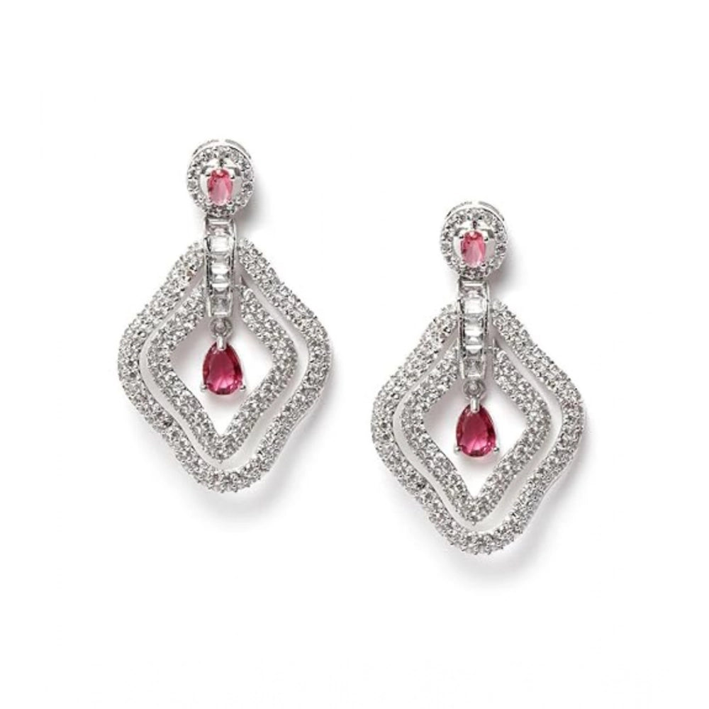 Red brass silver plated drop earrings for women, ideal for accessorizing, keep dry and store safely