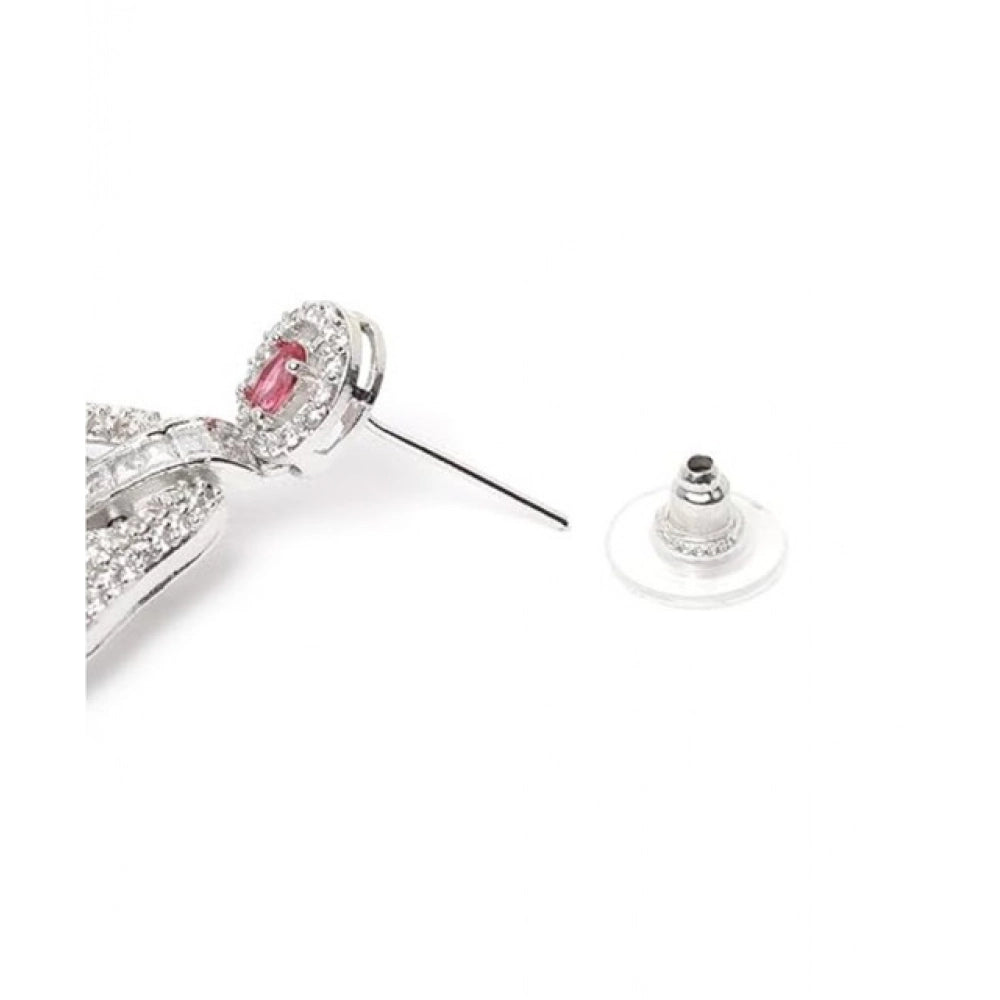 Women's brass silver plated red drop earrings, store and care for delicate accessories