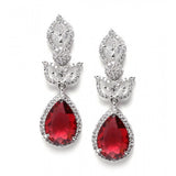 Red brass silver plated drop earrings for women, keep dry and chemical-free