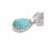 Women's brass silver plated turquoise drop earrings - Accessorize with ease, keep dry for longevity