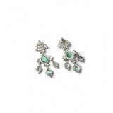 Women's brass silver-plated turquoise drop earrings, store safely for long-lasting beauty