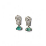 Women's brass silver plated turquoise drop earrings, keep dry and safe in storage