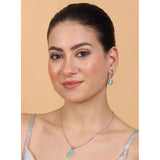 Turquoise brass silver-plated pendant set for women - accessorize, keep dry