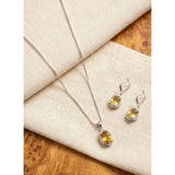 Yellow brass plated pendant set for women, accessorize with care