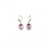 Pink brass silver-plated pendant set for women, elegant jewelry accessory