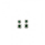 Green brass silver plated pendant set for women, jewelry accessory on display