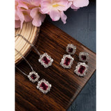 Red brass silver plated pendant set for women, ideal for accessorizing jewelry collection