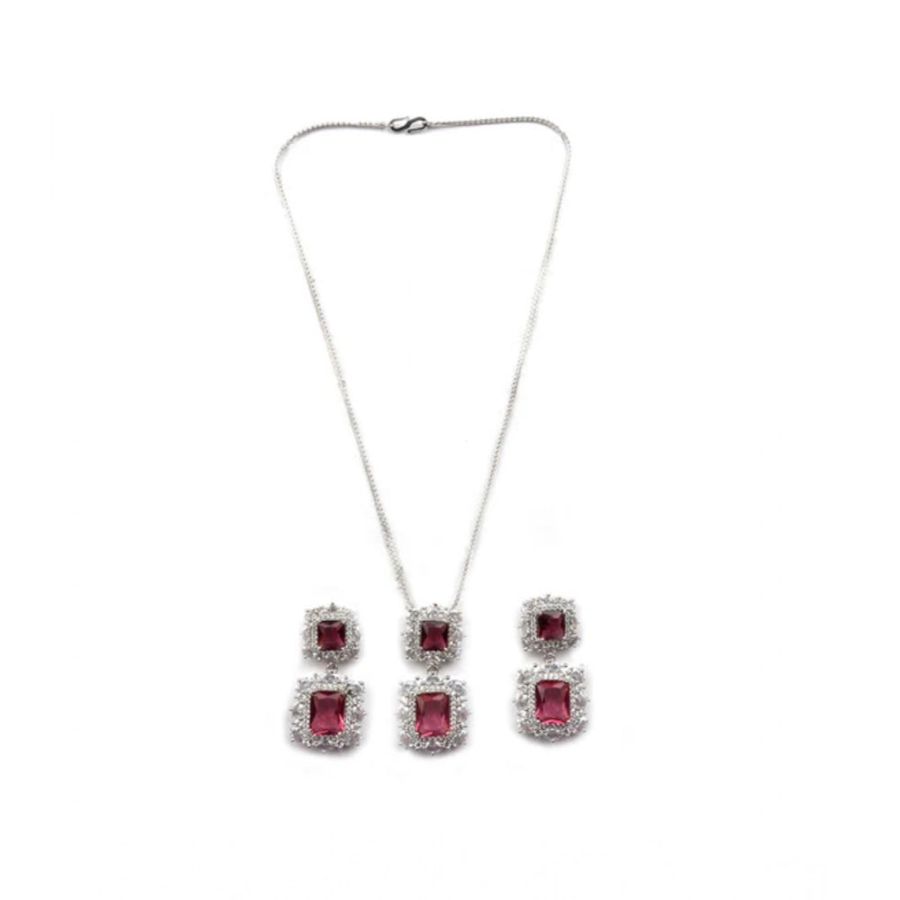 Red brass silver plated pendant set for women, elegant jewelry accessory - keep dry