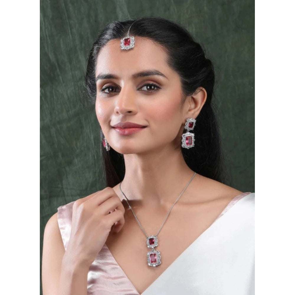 Red brass silver plated pendant set for women, ideal for jewelry collection or accessories, keep dry when storing