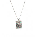 Multicolor brass silver plated pendant set for women, vibrant accessories best worn dry and kept in an airtight container