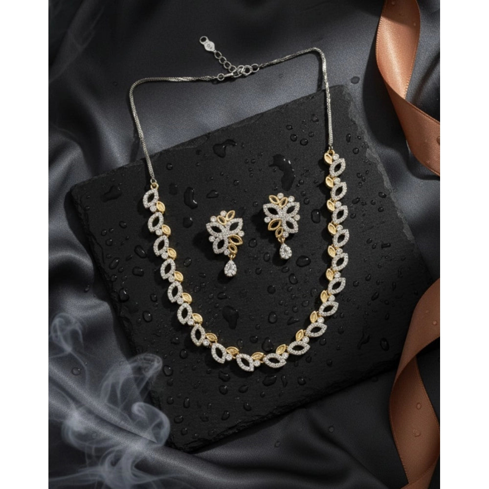 Silver-plated brass necklace set for women, stylish and durable jewelry accessory