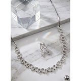 Silver-plated brass necklace set for women, elegant accessory on display