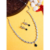 Blue brass silver plated necklace set for women - elegant jewelry accessory on display