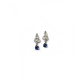 Blue brass silver plated necklace set for women, elegant accessories on display