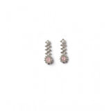 Pink brass silver plated necklace set for women, stylish accessory on display