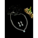 Turquoise brass silver-plated necklace set for women, featuring delicate detailing and elegant style