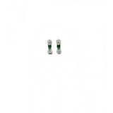 Green brass silver plated necklace set for women, elegant jewelry on display
