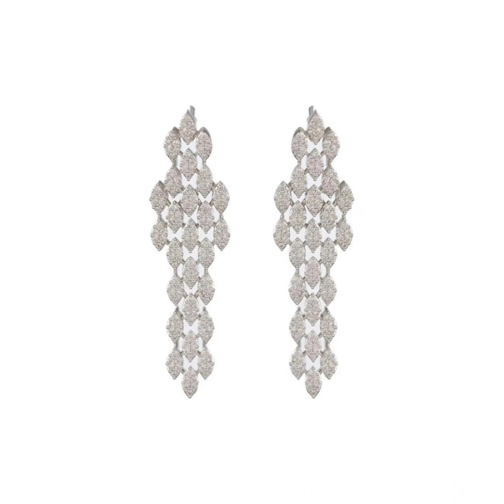 Silver-plated brass necklace set for women, shiny and elegant accessory for everyday wear
