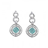 Turquoise brass silver plated necklace set for women, elegant jewelry on display