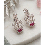 Pink brass silver-plated women's necklace set on display, perfect for accessories collection care