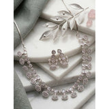 White brass silver-plated women's necklace set, delicate jewelry for special occasions, store in a dry airtight box