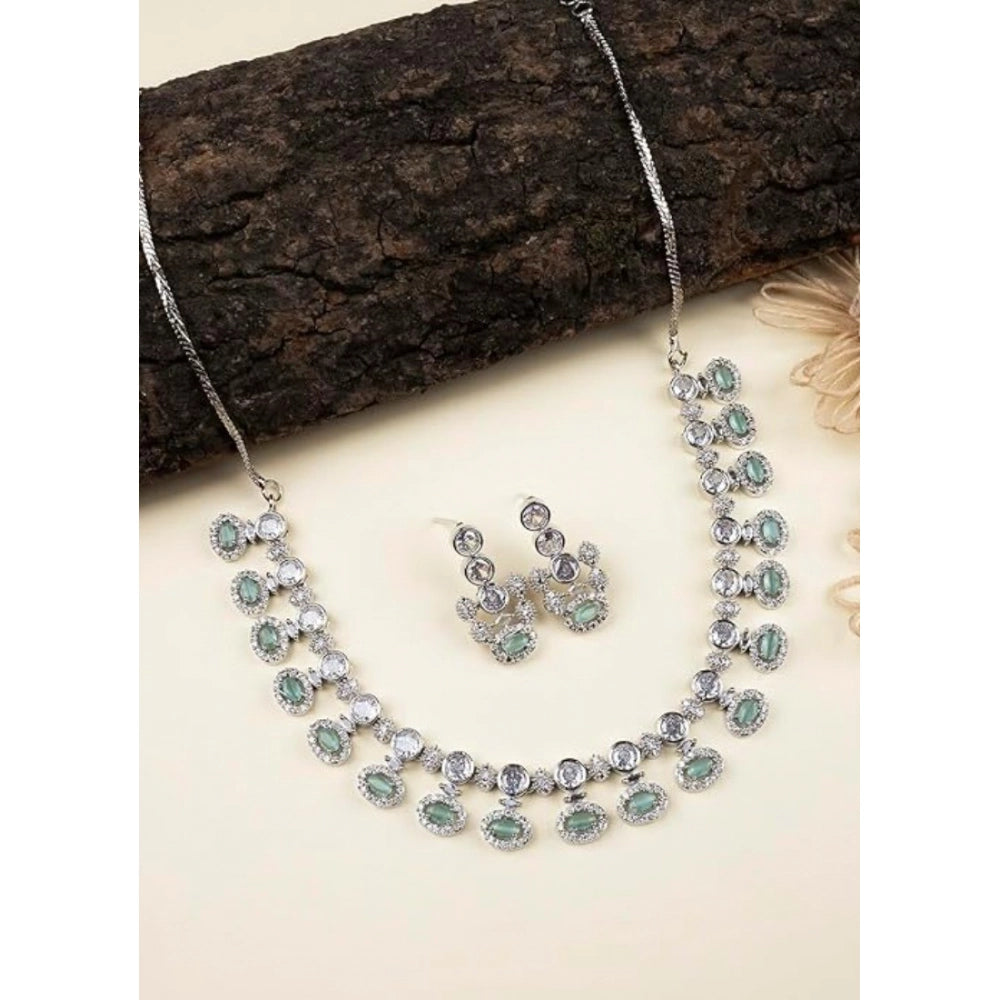 Turquoise brass silver-plated necklace set for women, accessorize your style