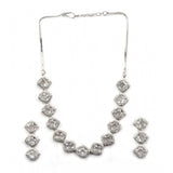 White brass silver-plated women's necklace set on display, elegant accessory for formal occasions
