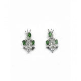 Green brass silver-plated women's necklace set on display, ideal for accessorizing everyday looks