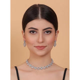 Multi-colored brass silver plated necklace set for women, ideal accessory for everyday wear
